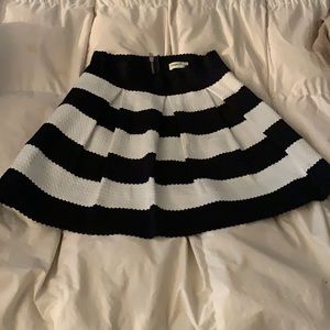 Navy and white striped, pleated skirt, Large, Ginger G